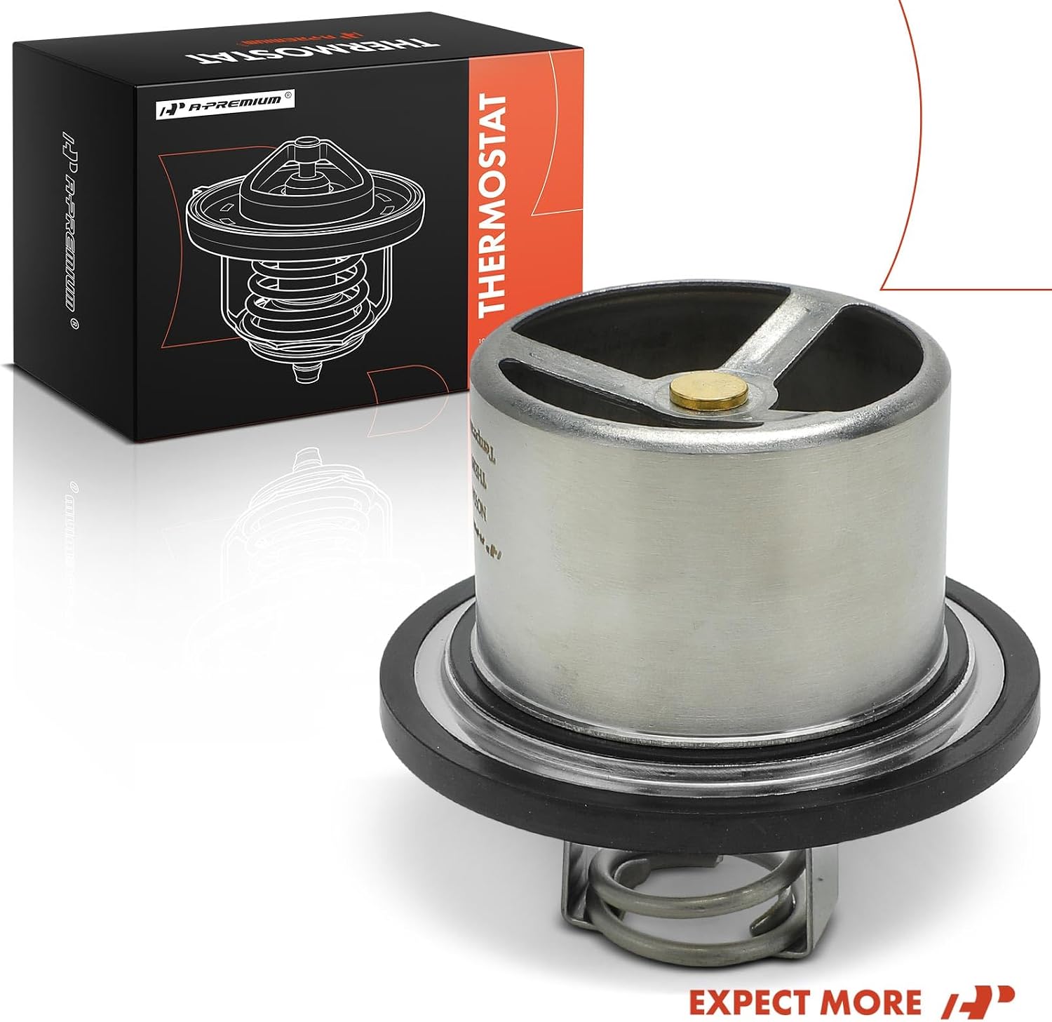 A-Premium Engine Coolant Thermostat with Seal Compatible with Volvo, Freightliner, International, Kenworth, Peterbilt, Sterling Truck, Western Star & Autocar LLC Models - ACL, Argosy, 2554, C500, 320