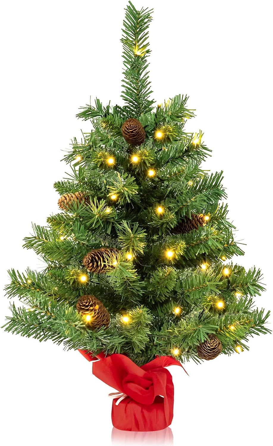 Goplus 25 Inch Prelit Mini Christmas Tree with 50 LED