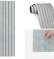 Vista 9 de Wallercity Paneles de Pared de Listones de Madera Autoadhesivos Blanco/Gris, Paneles 3D para Decoración de Pared, Insonorizados, de Despegar