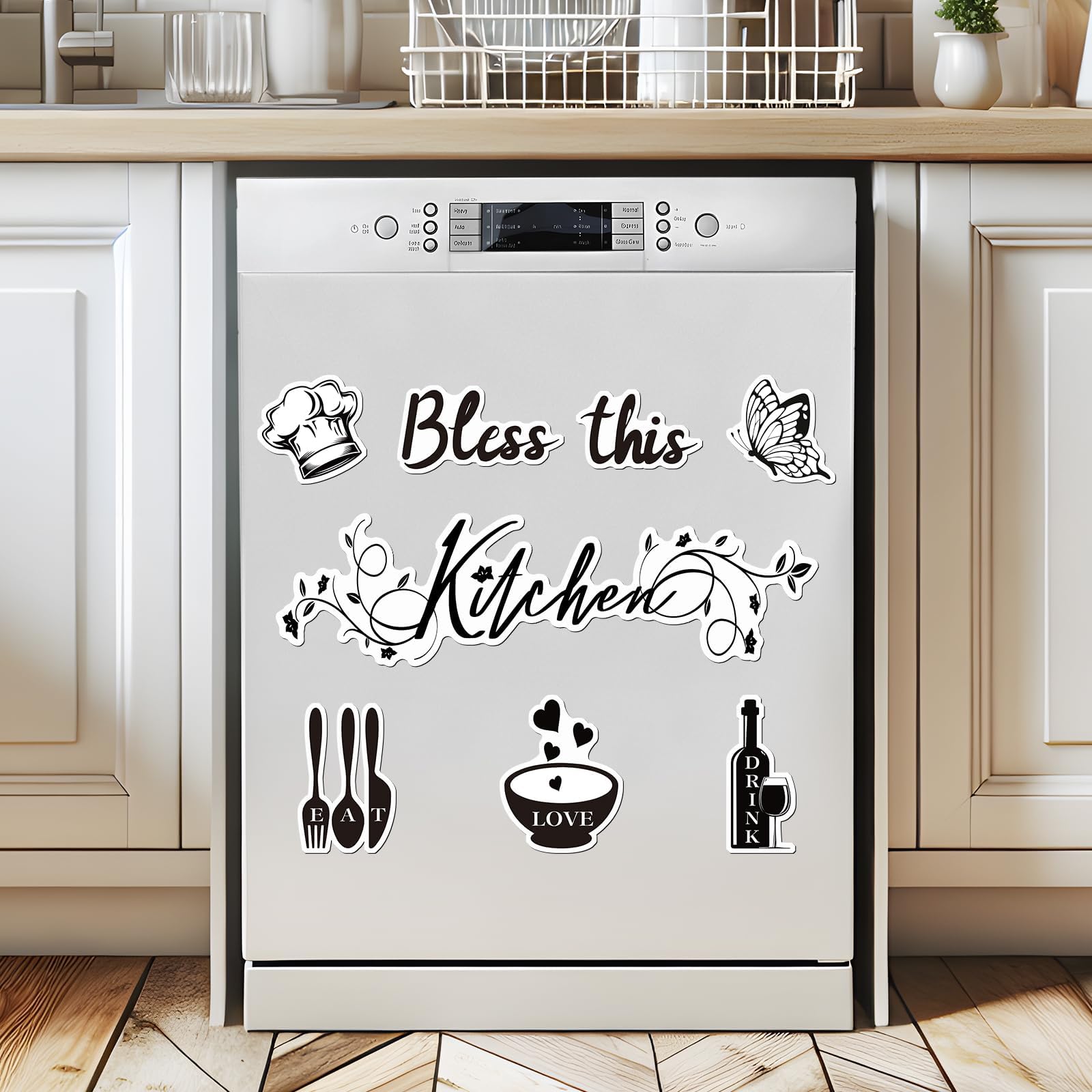Stainless Steel Butterfly Dishwasher Sticker Cover