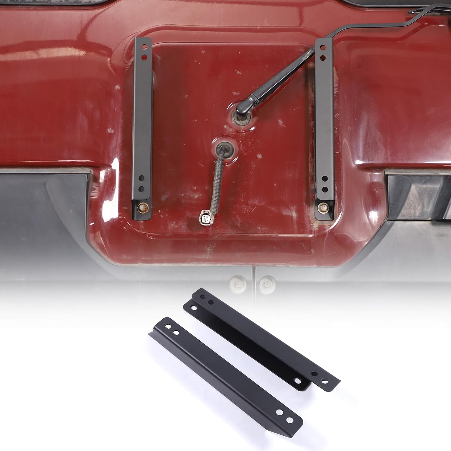 LLKUANG Spare Tire Carrier Elevated Mount Compatible with Toyota FJ Cruiser 2007-2021, Carbon Steel Tailgate-Mounted Raised Tire Rack