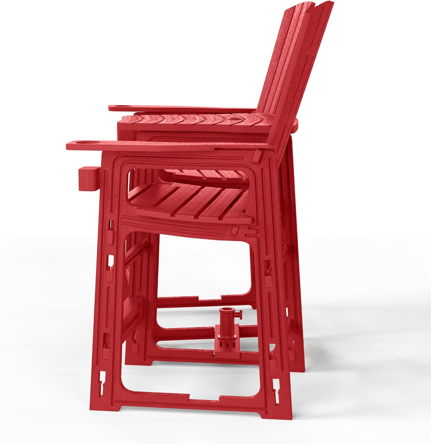 WestinTrends Azura Outdoor Tall Adirondack Chairs with Connecting Table Tray (Set of 2), Red