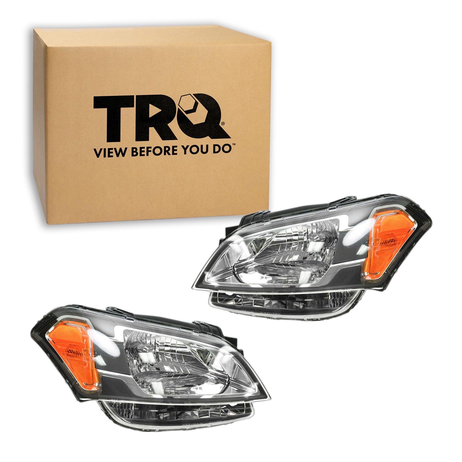 TRQ Headlight Assembly Set KI2502139 KI2503139 Compatible with 2010-2011 Kia Soul