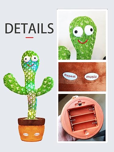 Miniatura 4 de Juguete de cactus bailarín y parlante con volumen ajustable, cactus cantante inteligente para bebés Excelente empaque de bolsa de hilo