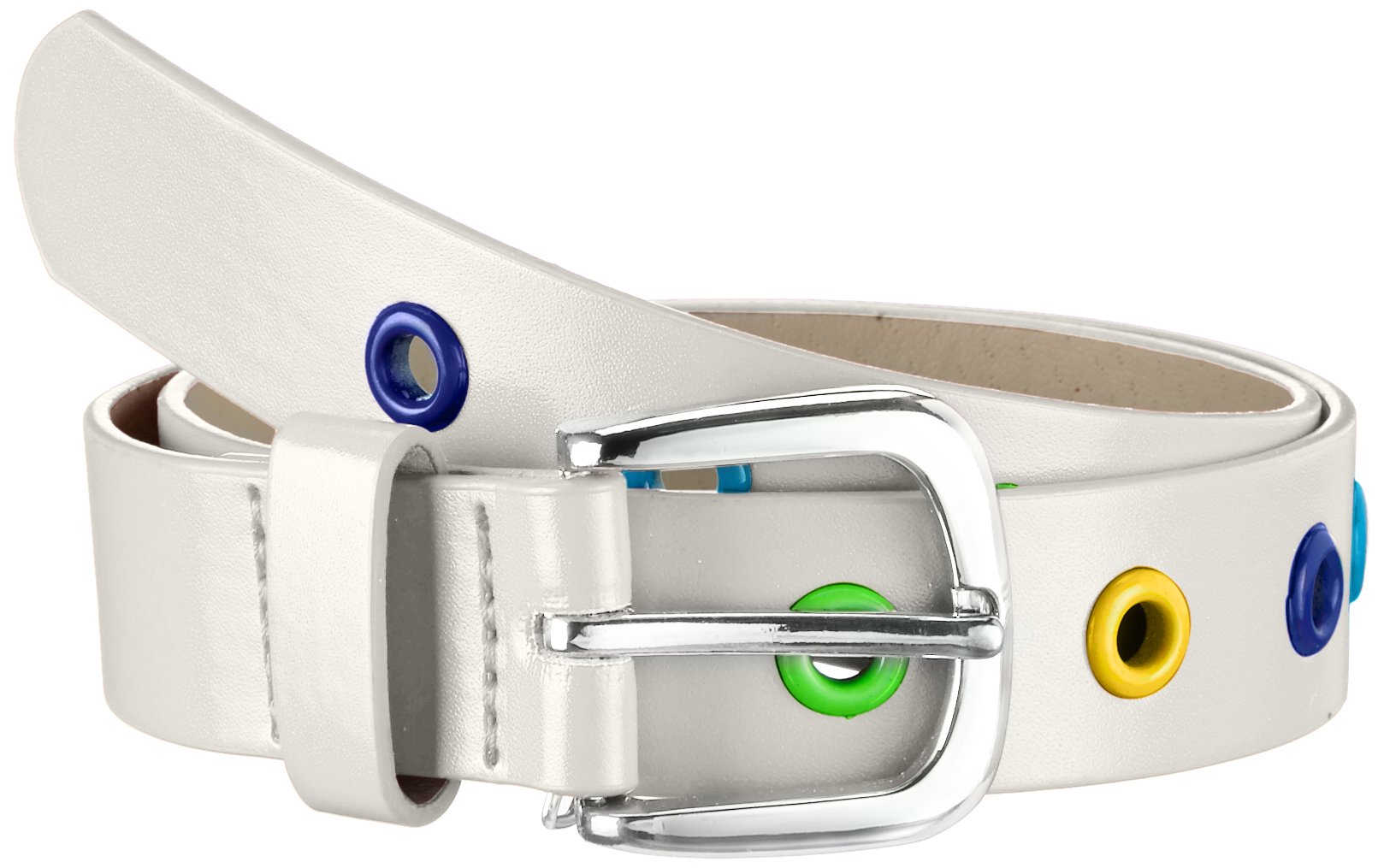 Playshoes Unisex Kid's PU-Gürtel mit Nieten Belt, White, 70 cm