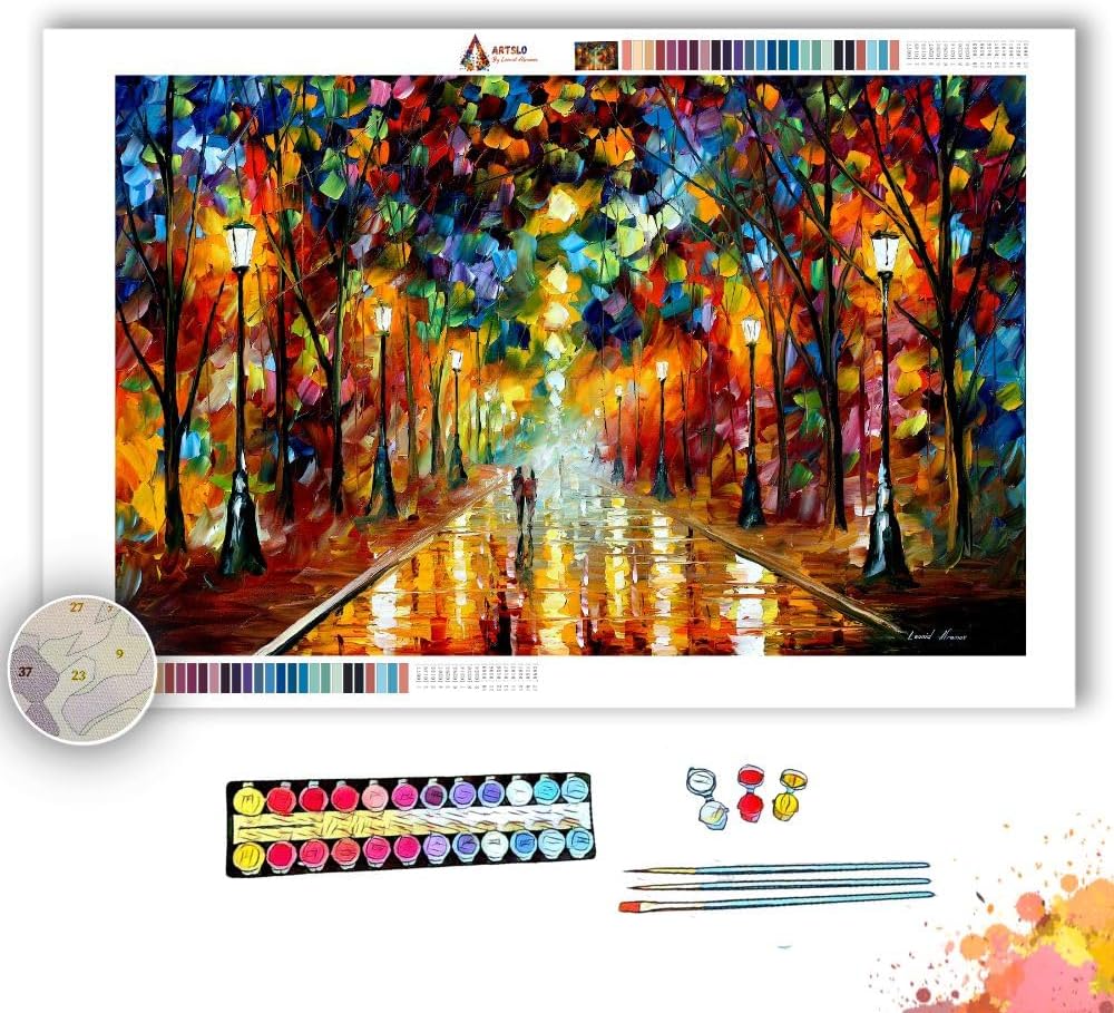afremov Farewell to Anger - Paint by Numbers Kit by Leonid Painting - Acrylic Paints, Magnifier, and Brushes for Adults and Kids Beginner (30 * 40cm/12 * 16inch No Frame)