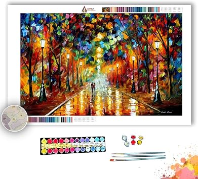 afremov Farewell to Anger - Paint by Numbers Kit by Leonid Painting - Acrylic Paints, Magnifier, and Brushes for Adults and Kids Beginner 30 * 40cm/12 * 16inch No Frame
