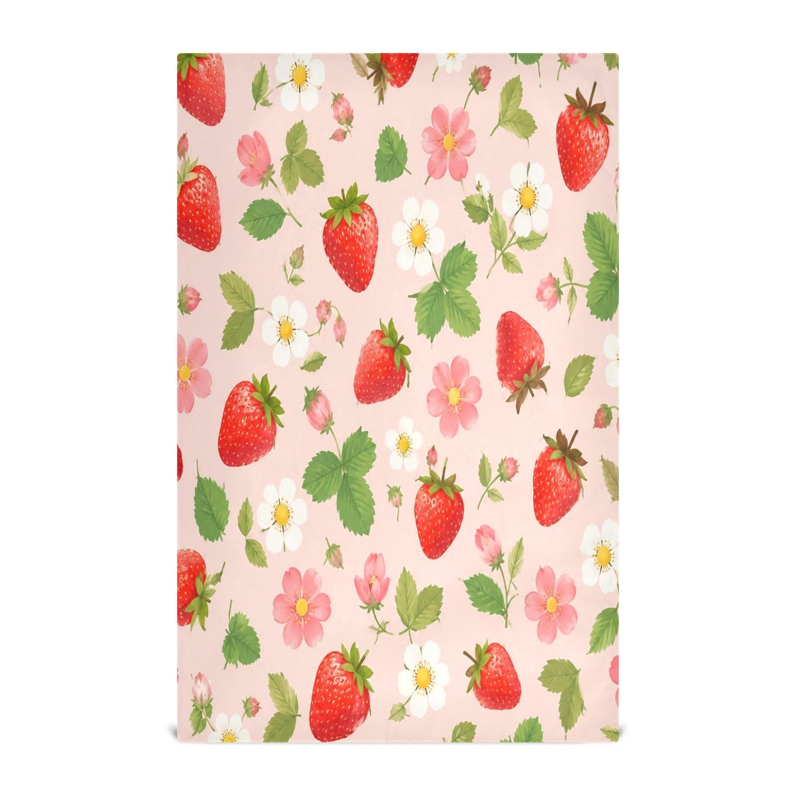 Cgiub Strawberry Tea Towels for Kitchen 6pcs Soft Kitchen Towels Absorbent & Quick Drying Dish Cloth for Household & Cleaning, 71.1x45.7cm