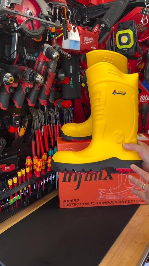 Amazon.com: P OCIO PINNIP Steel Toe Rubber Work Boots - Slip  display picture 3