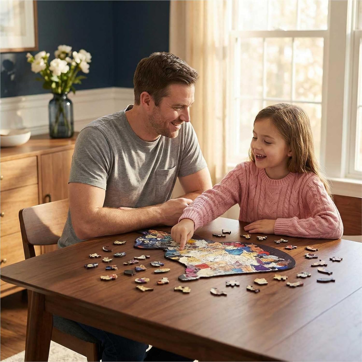 Wooden Cat Puzzles for Adults, Unique Cat-Shaped Irregular Jigsaw Puzzles, Medium Difficulty, Stress Relief, Ideal Gift for Family and Friends (L 10.3 * 7.5 INCH 180PCS)