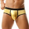 Men's Metallic Boxer Shorts Mesh Boxer Briefs Low Rise Rave Shorts for Clubwear