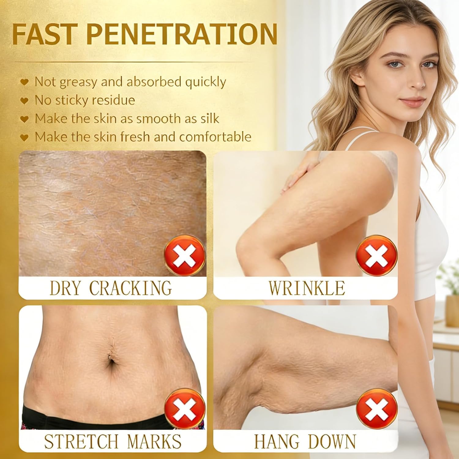 Body Firming Oil, Natural Hydrating & Tightening Skin Oil for Arms, Legs, Stomach & Full Body | Fast-Absorbing, Non-Greasy | Nourishes Skin, Reduces Fine Lines, Improves Elasticity - Image 2