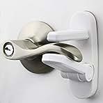Door Lever Locks (4 Pack) - Prevents Toddlers from Opening Doors - Durable ABS with 3M Adhesive - Easy One-Hand Operation for Adults, No Tools Needed