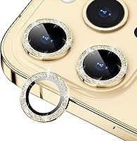 Vista 40 de Xfilm Protector de lente de cámara para iPhone 15 Pro/iPhone 15 Pro Max, anillo de diamante de metal individual brillante, dureza 9H, protector a