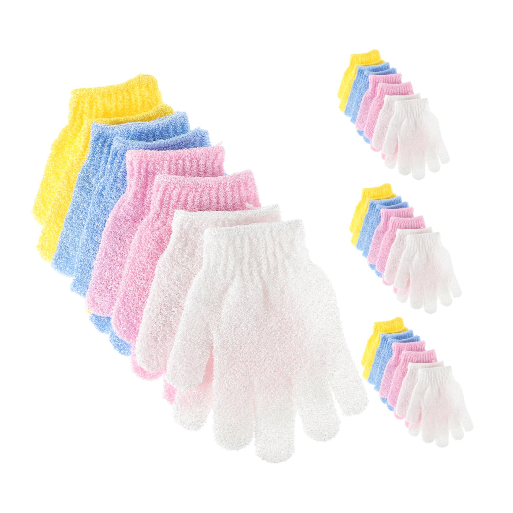 16 Paia Guanti Esfolianti da Doccia in Nylon Guanti Scrub Corpo per Uomo e Donna Esfolianti per Uso Quotidiano Corpo