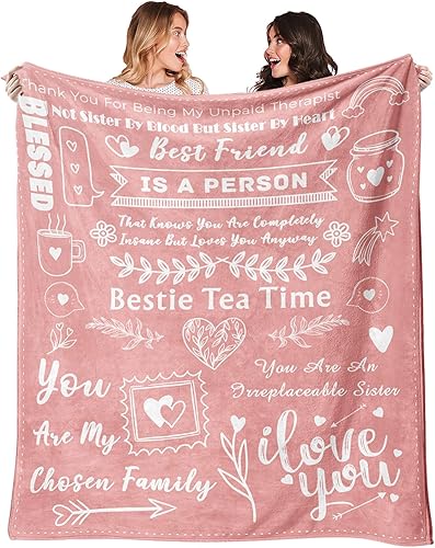 Miniatura 1 de Manta de regalo para mejor amiga para mujeres, regalos de cumpleaños para mejores amigas, manta de franela de 50 x 60 pulgadas, regalos de amistad
