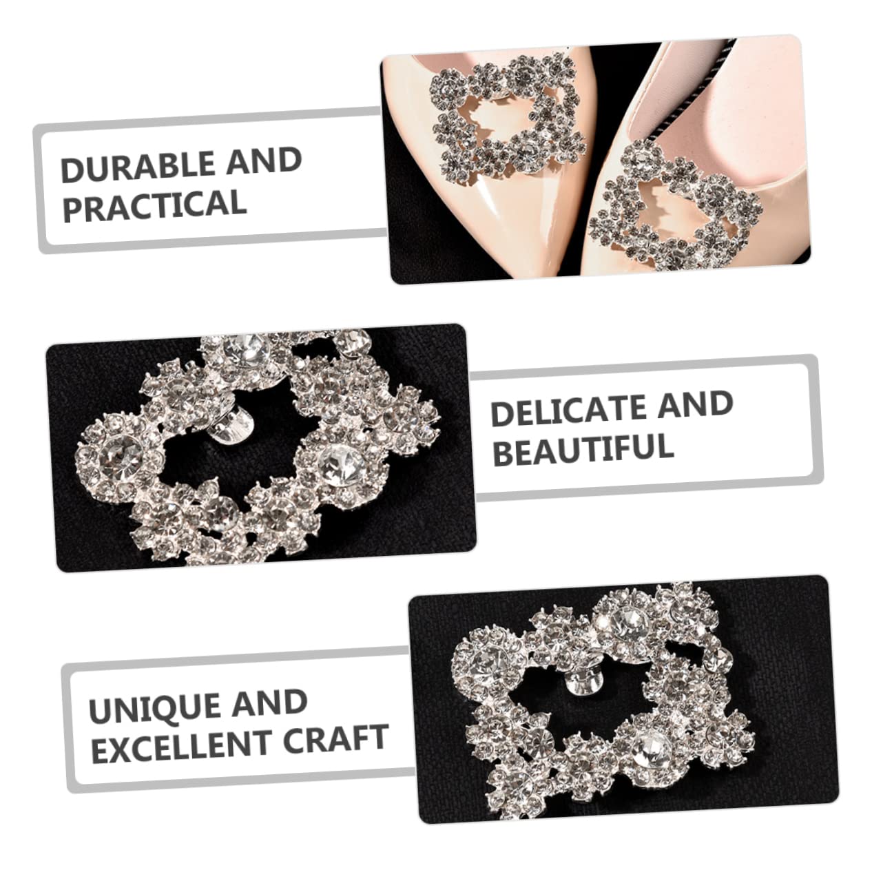 PACKOVE 4paia Fibbia Per Scarpe Clip Decorative Per e Cerimonie Accessori Per Scarpe Facili Installare e Rimuovere Adatte Per e