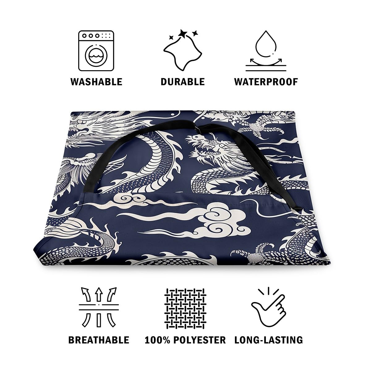 Feelyou Delantal impermeable de dragón de 66 x 78,7 cm, con impresión 3D, para hombres, juego de vida silvestre, delantal de cocinero, delantal de barbacoa, delantal de pintura