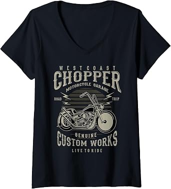Womens West Coast Chopper Motorcycle T-Shirt V-Neck T-Shirt