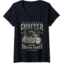Women's West Coast Chopper Motorcycle T-Shirt V-Neck T-Shirt