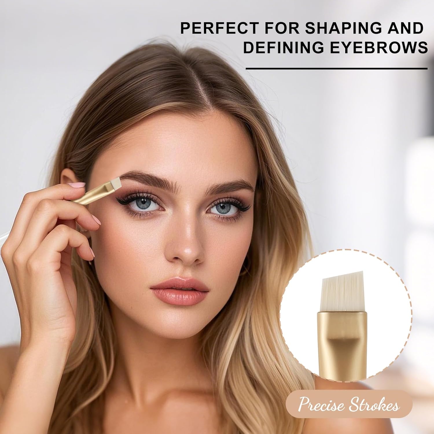 Ducare Double Ended Eyebrow Brush & Spoolie - Professional Angled Eye Brow Brush, Precision Application Blend Eye Brow Powders, Waxes & Gels, Vegan image 3 of 8 B0DQBVVLPM