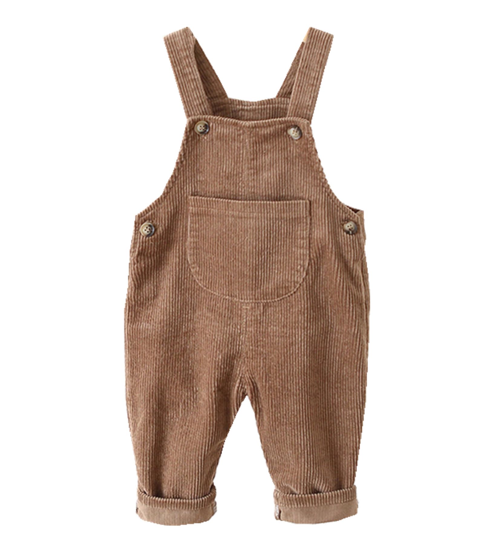 He&Yingmin Baby Boy Girl Corduroy Bib Overalls Cotton Button Suspender Overalls Romper Jumpsuit