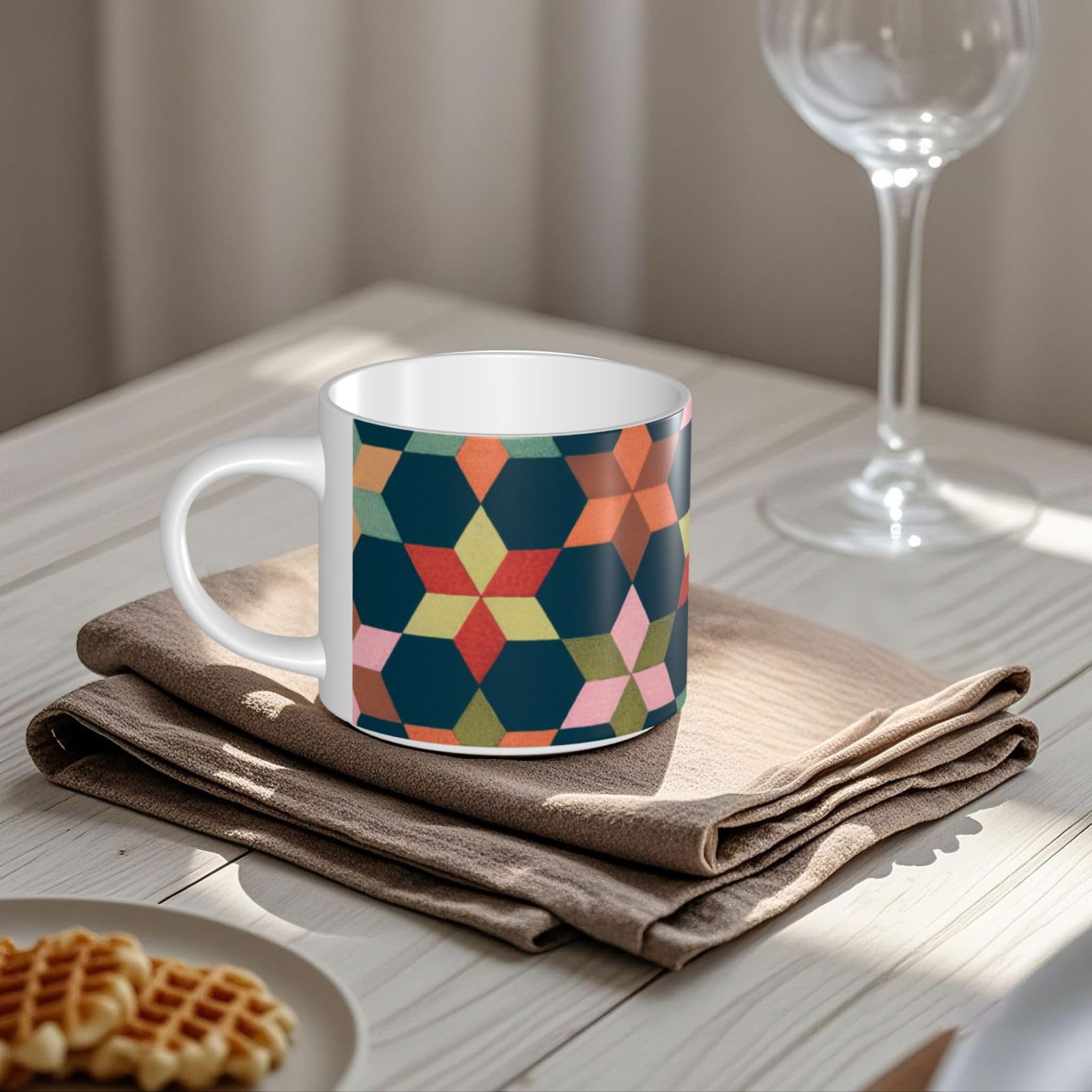Geometriske Figurer Bedruckte Großraum-Keramik-Tassen Kaffeetasse