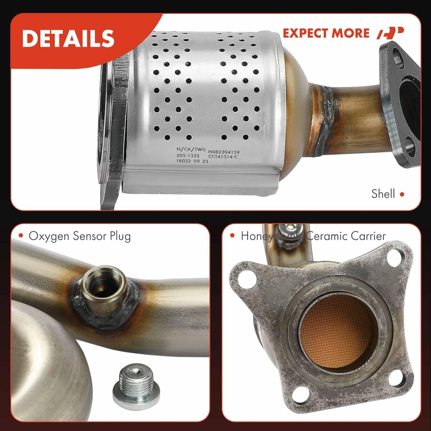 A-Premium Front and Rear 3-PC Catalytic Converter Kit Direct-Fit Compatible with Nissan Maxima 2004-2006, Quest 2004-2009, 3.5L, EPA Compliant