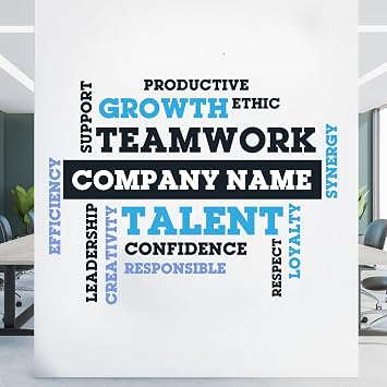 EGD Custom Motivational Wall Decals Office | Personalized Vinyl Letter Stickers with Company Name | Inspirational Wall Art for Office Decor, Team Spaces & Workplaces | Multi-Size & Colors