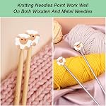 Yzzyemn 10 Pcs Aiguilles de tricot, Points Protecteurs Mignons (Ovins) Fournitures fit Taille 6-9 (4mm-5.5mm) Aiguille, Crochet fournitures, Casquettes