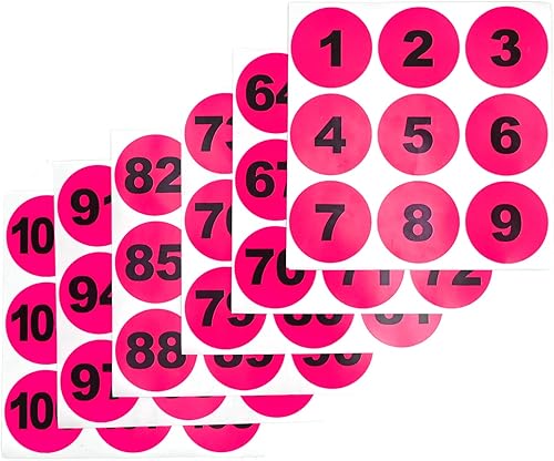 1 a 108 calcomanías de números de vinilo calcomanías autoadhesivas grandes de 2 pulgadas etiquetas de números redondos para organización de