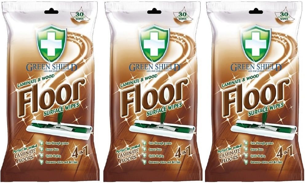 Greenshield Laminate and Wood Floor Surface Wipes - 30'sPack Of 3
