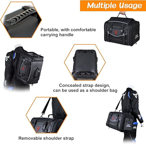 Miniatura 7 de MIGHTYDUTY Bolsa de cola de motocicleta expandible de gran capacidad 55-70L Bolsa de equipaje de motocicleta impermeable 1200D tela Oxford