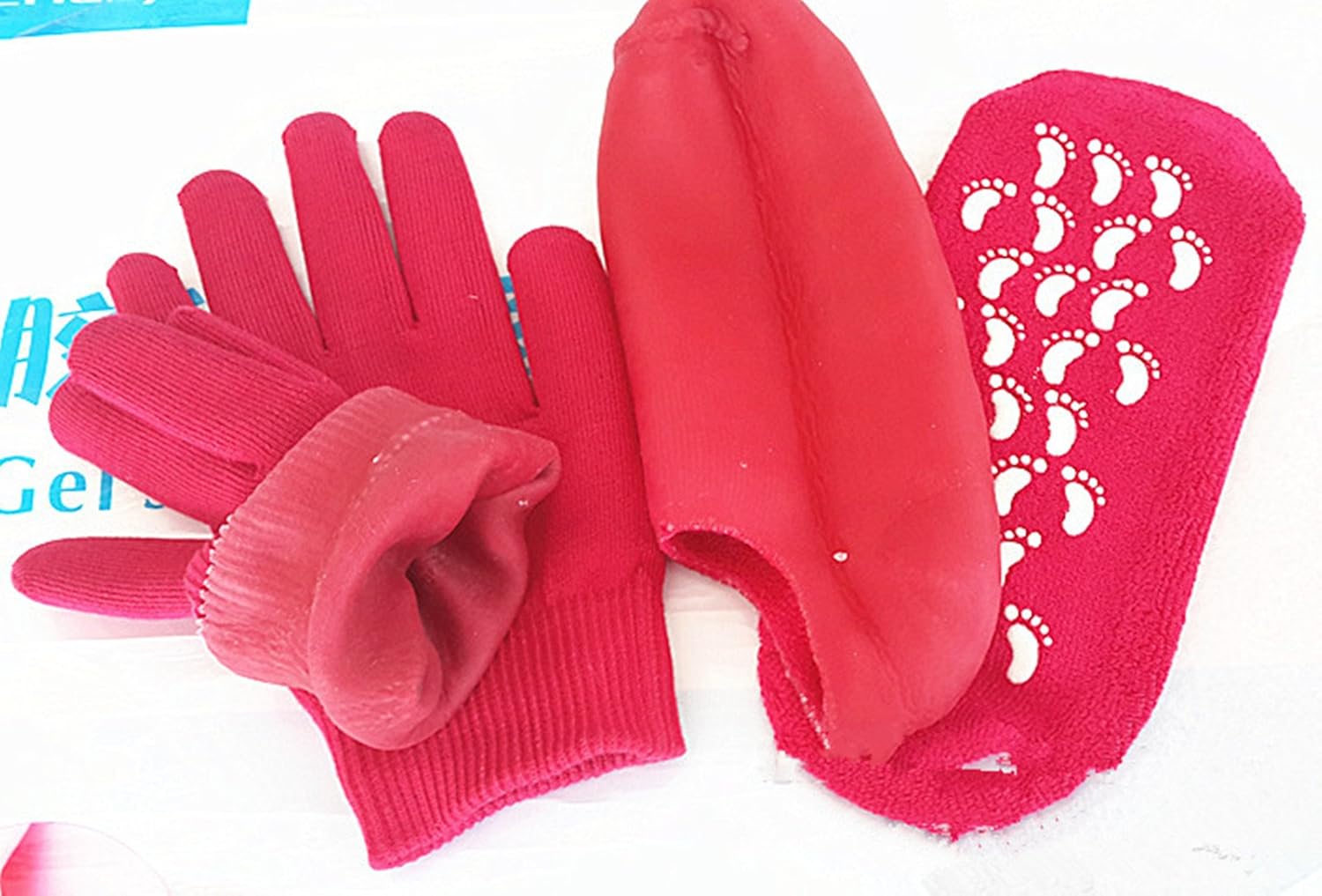 AnHua®Moisturizing Silicone Gel Gloves & Gel Socks Beauty Spa Moisturizing Skin Care Soften Repair Cracked Therapy Treatment (Green) : Beauty & Personal Care