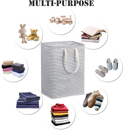 Miniatura 4 de PFFVRP Cesta de lavandería independiente de 100 litros, plegable, extra grande, con asas extendidas de fácil transporte para ropa, juguetes, cesta