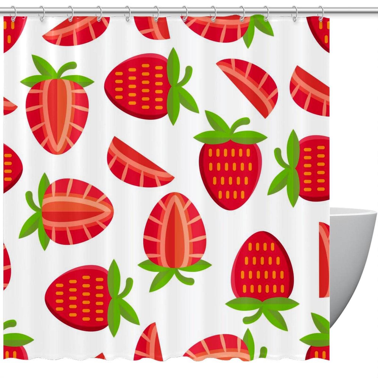 Jejeloiu Tenda Da Doccia A Forma Di Fragola – 183x183 Cm – Poliestere Con Ganci Inclusi