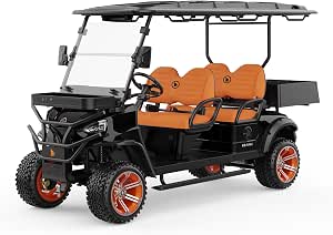 4-Seater Electric Shuttle Golf Cart 48V 5KW IP67 Waterproof - 25MPH Top Speed 50-60km Range with LED Lights, Disc Brakes & 5-Hour Quick Charging