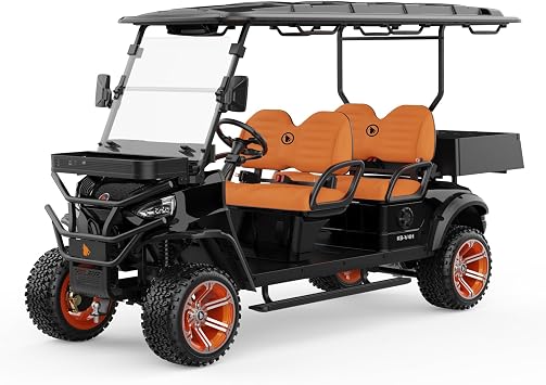 4-Seater Electric Shuttle Golf Cart 48V 5KW IP67 Waterproof - 25MPH Top Speed 50-60km Range with LED Lights, Disc Brakes & 5-Hour Quick Charging