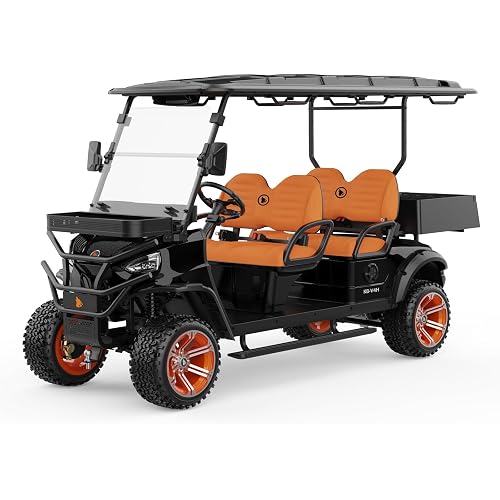 4-Seater Electric Shuttle Golf Cart 48V 5KW IP67 Waterproof - 25MPH Top Speed 50-60km Range with LED Lights, Disc Brakes & 5-Hour Quick Charging