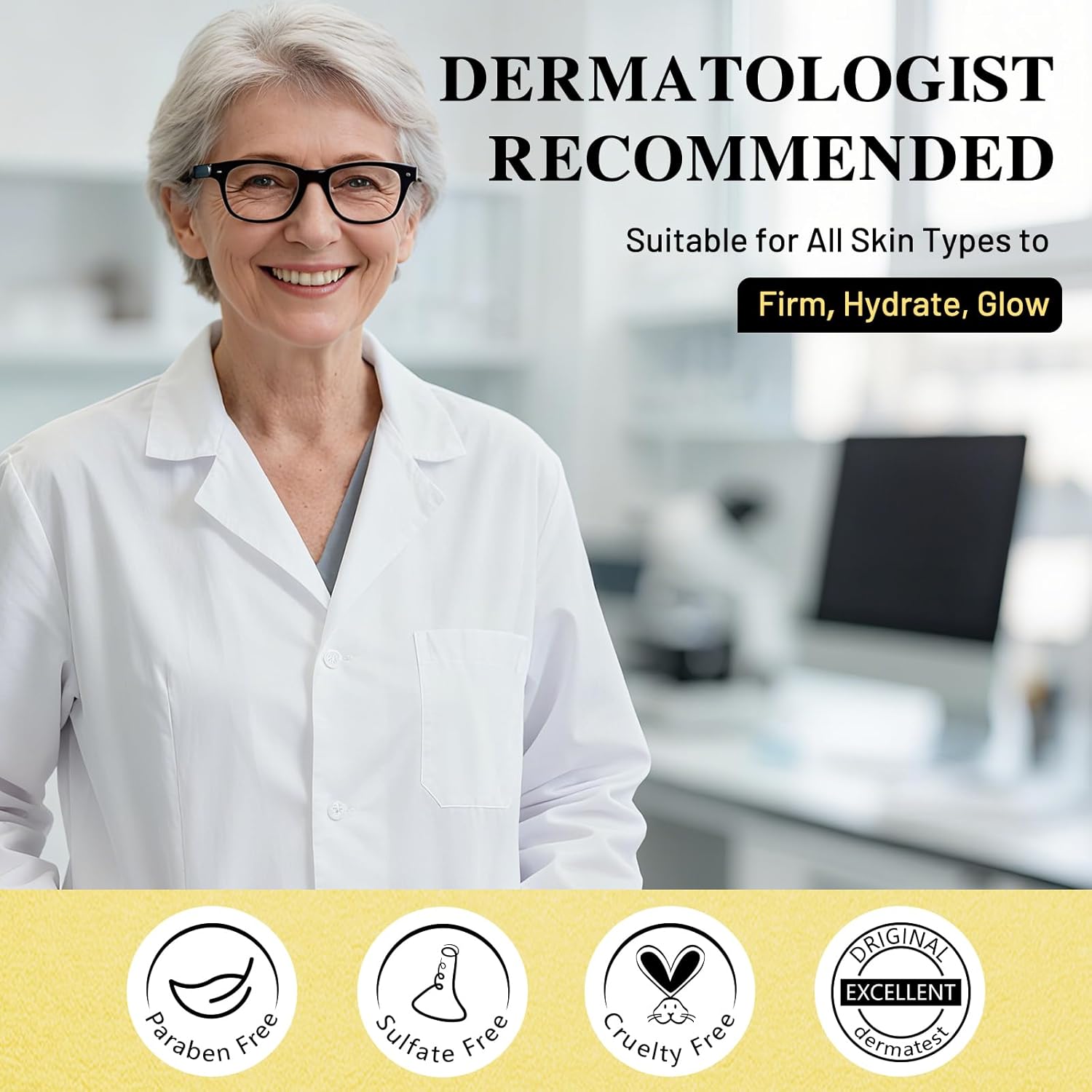 Collagen Face Mask with 24K Gold & Snail Mucin, Extra Eye Care Hydrogel Mask for Age-Defying & Skin Glowing, Overnight Elasticity Repair, 37g x 4 Sheets - Image 6