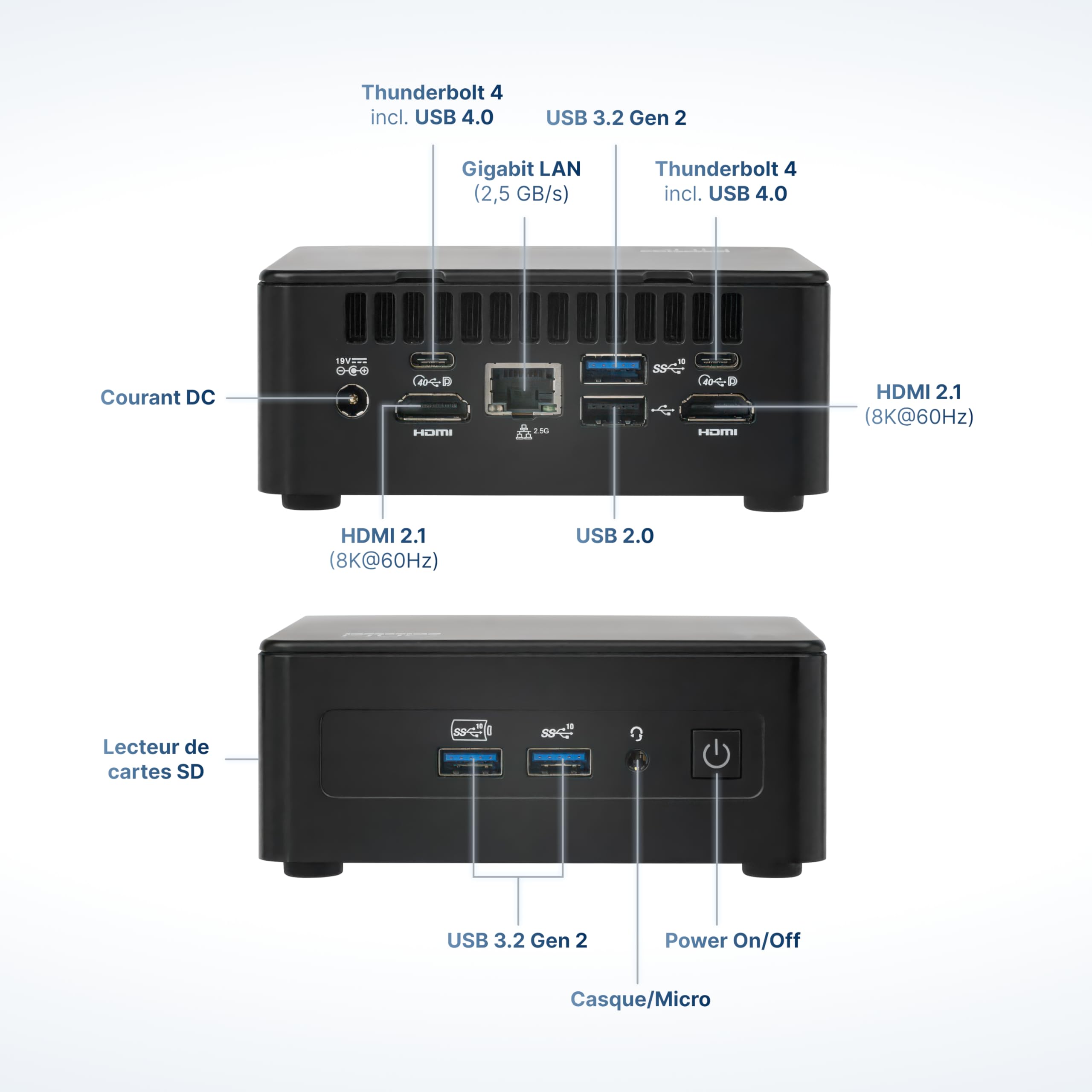 Pro • Mini PC Intel® Core™ i3 12ᵉ Génération • 6 Cœurs, jusqu'à 4,4GHz • 8 Go de RAM, 256 Go SSD • WiFi 6E • BT 5.3 • TB 4 • Windows 11 Pro • Micro-Ordinateur pour Maison et Bureau