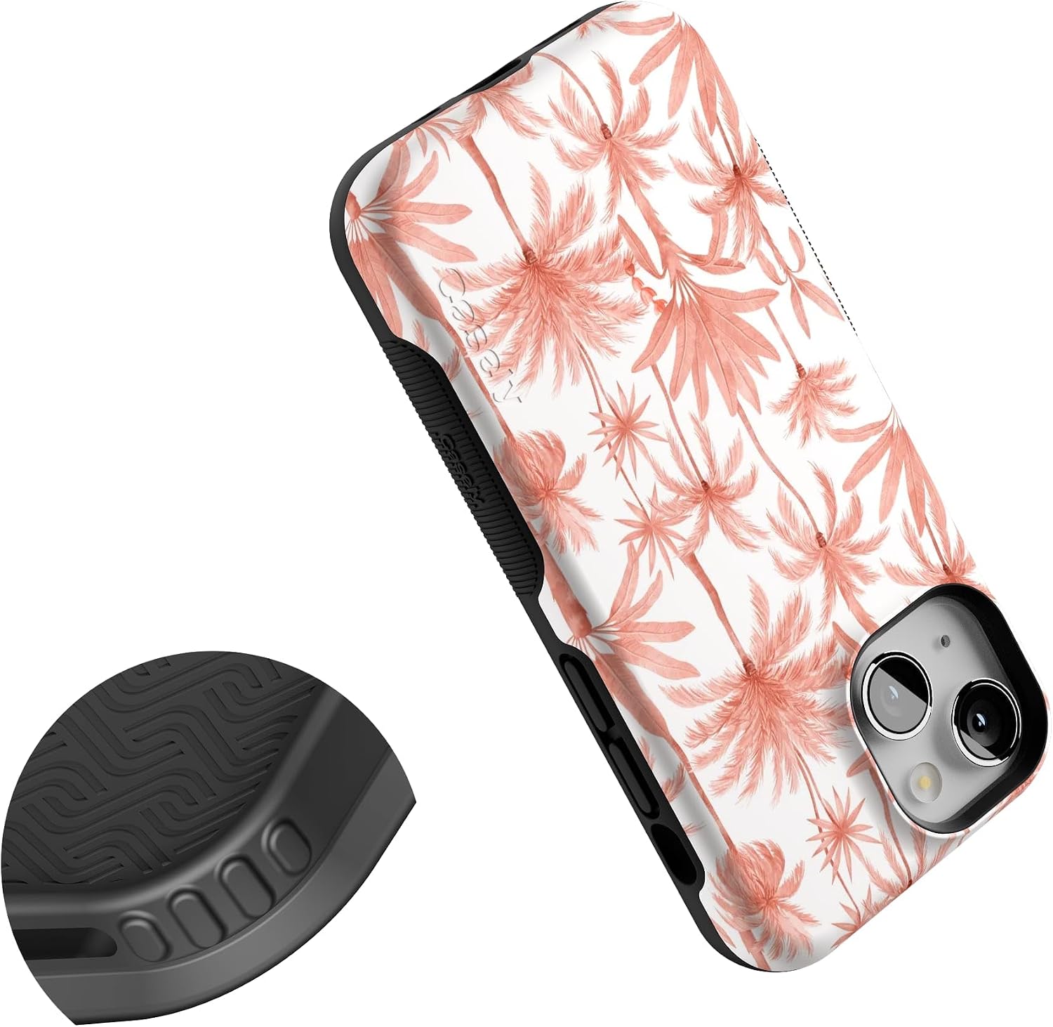 Casely iPhone 13 Mini Case | Perfect Paradise | Tropical Palm Tree Floral | Bold Protective Design | Compatible with MagSafe