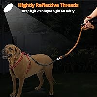 Vista 6 de Correa larga para perro de 10 pies: correas de cuerda resistentes para entrenamiento de perros con gancho giratorio bloqueable, hilos reflectantes