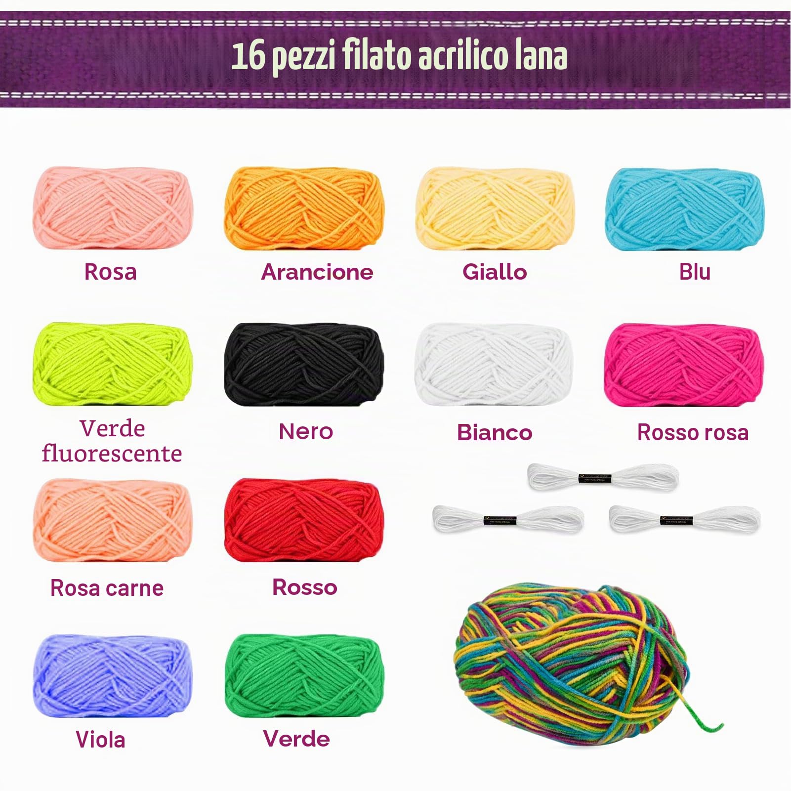 LYKTRIX Telaio Per Bambino,Telaio di Legno per la Tessitura, Fornito di Fili, Pettine, Navetta e Lana Filata per Principianti e Bambini - Dimensioni 29 x 19 cm