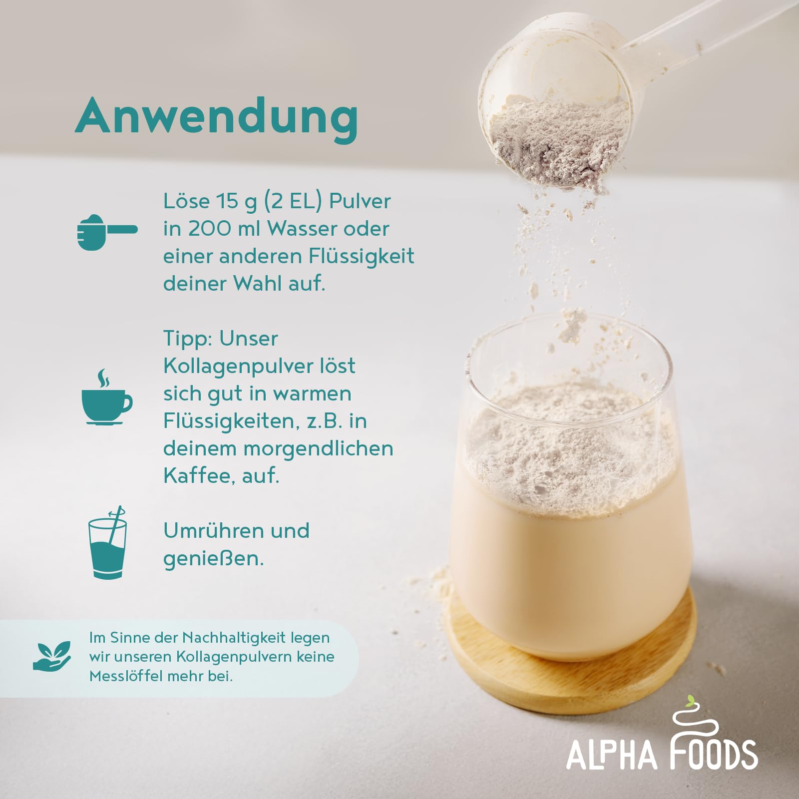 Collagen Pulver [2x 400g] | Premium Kollagen Hydrolysat | Peptide Typ 1 & 3 | Hochdosiert Kollagenpulver mit Hyaluronsäure und Elastin | Geschmacksneutral | in Deutschland hergestellt | Alpha Foods