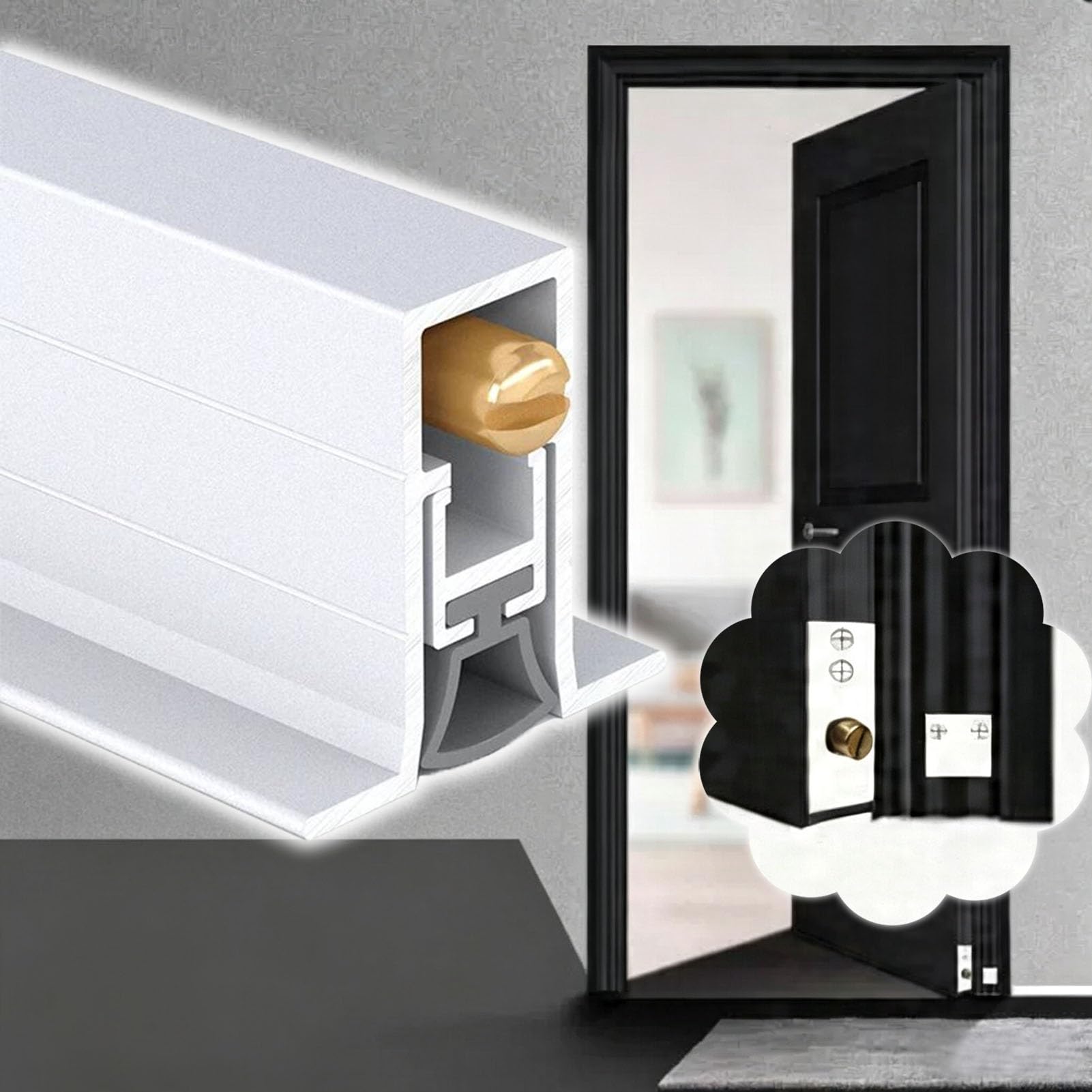 Vibeo Paraspifferi Sottoporta Automatico Guarnizione Inferiore per Porta a Ribalta