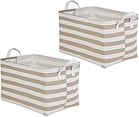 Vista 32 de DII Colección de almacenamiento de lavandería, contenedor plegable recubierto de polietileno con asas, celosía aguamarina, juego grande, 10.5 x 17.5