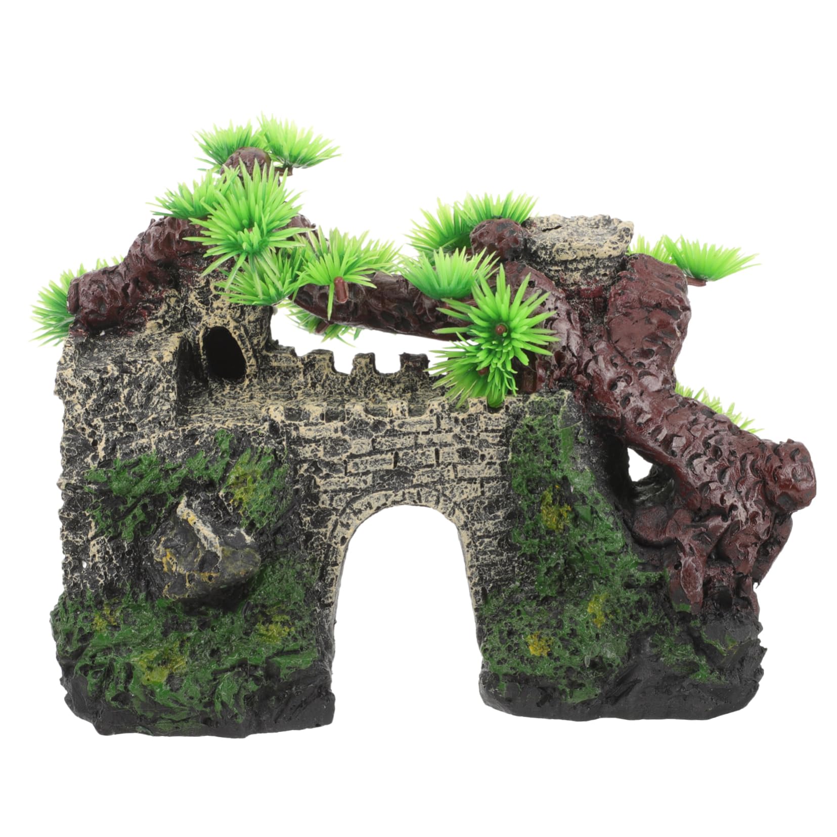 3 Pezzi Decorazioni del castello simulate arredamento dell'acquario Decorazioni per acquari impostore radice casa decorazione acquario arredamento decorativo dell'acquario resina
