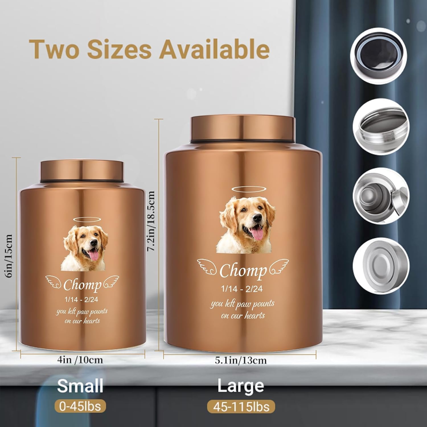 Personalisiertes Haustier Urne Mit Foto - Gedenken An Hund & Katze