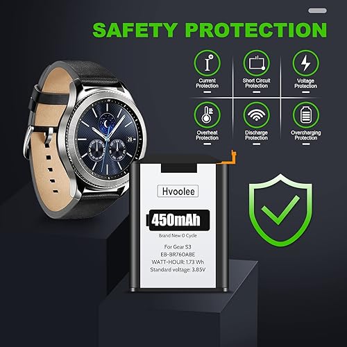 Miniatura 6 de hvoolee Batería de 450 mAh para Samsung Gear S3 Frontier (SM-R760, R770, R765), batería de repuesto de alta capacidad para Gear S3 Classic Internal